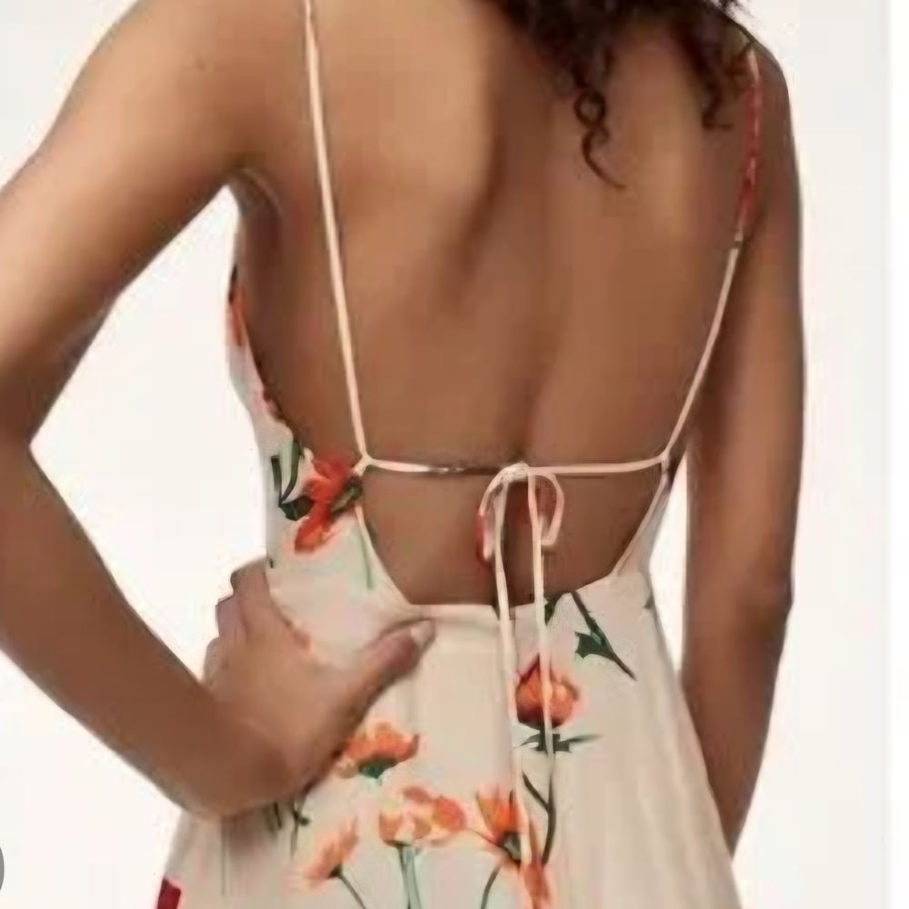 Wilfred Creneau Floral Midi Dress. Strappy ARITZIA CREAM.